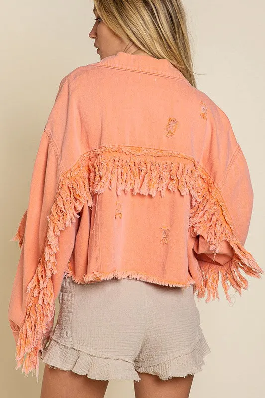 Fey Fringe Denim Jacket