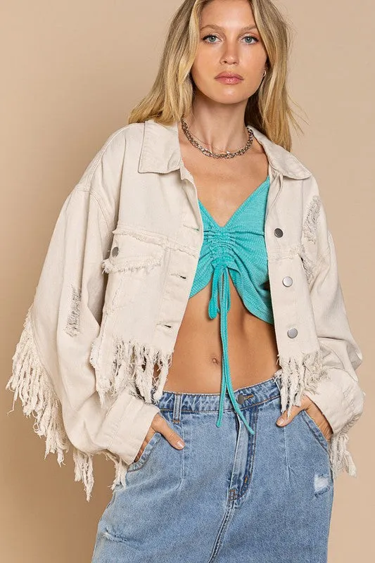 Fey Fringe Denim Jacket