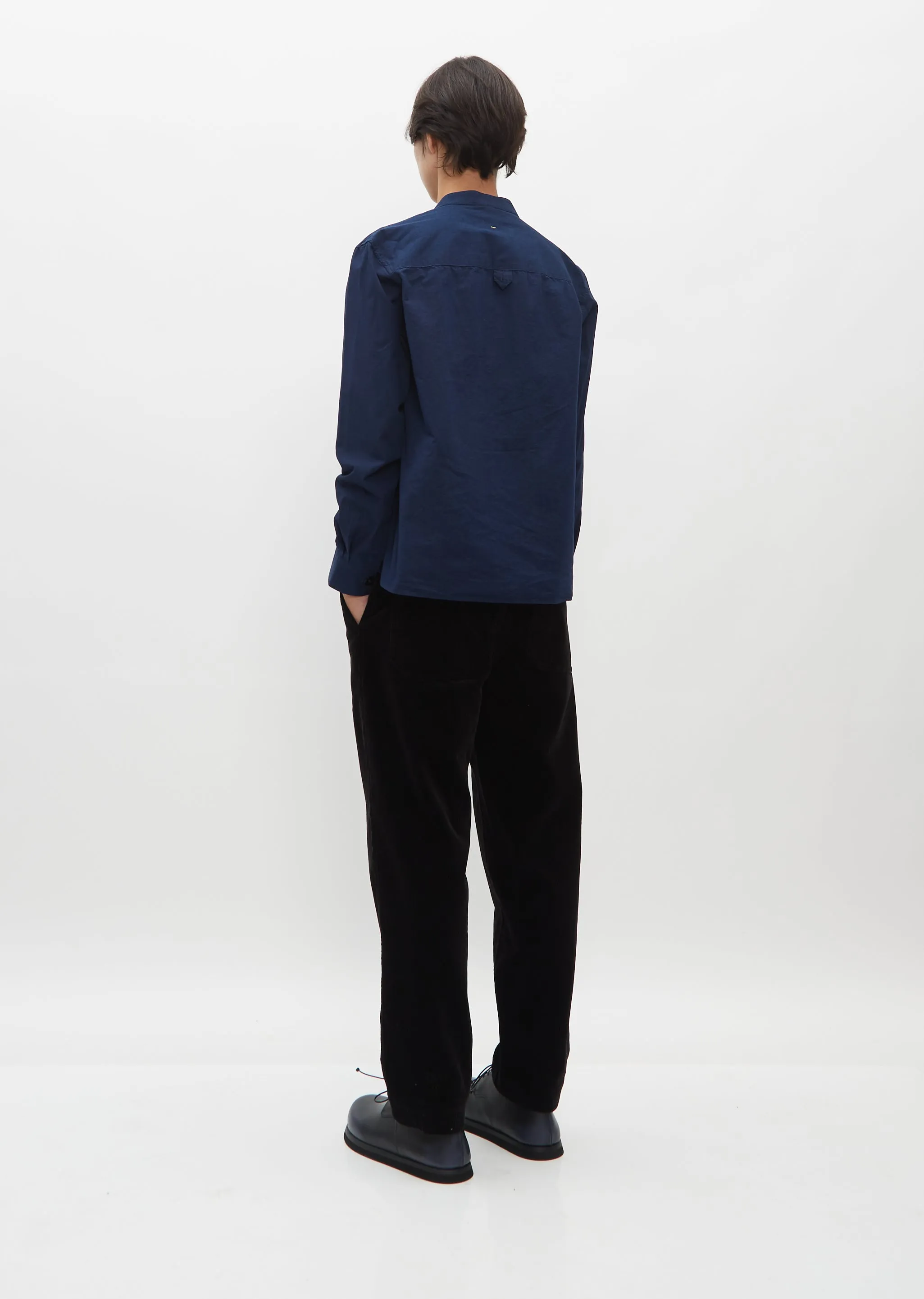 Fly Placket Cotton Swing Shirt