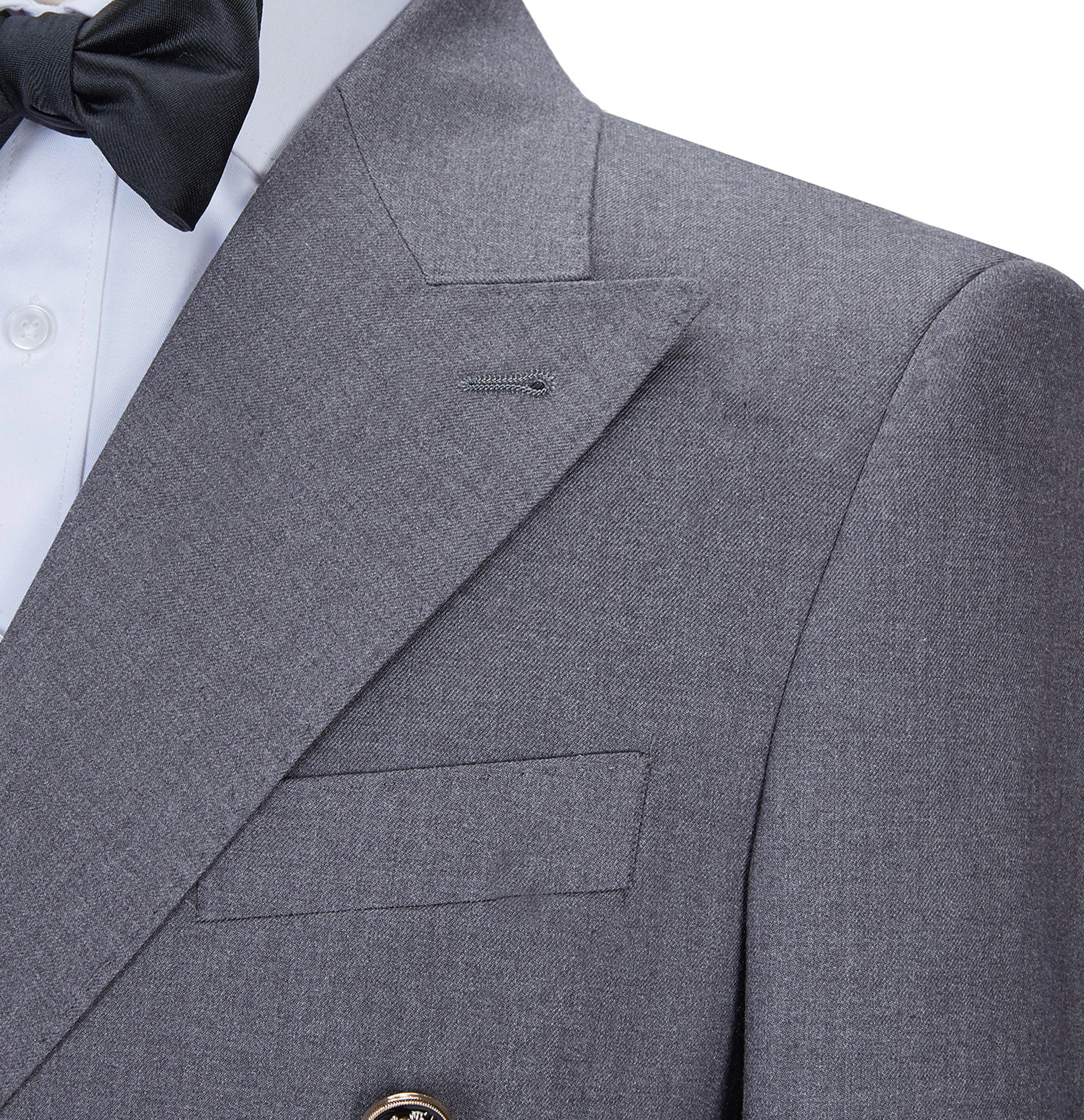 Formal 2 Pieces Mens Suit Double Breasted Flat Notch Lapel Tuxedos (Blazer Pants)