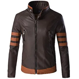 Glestore Mens PU Leather Jacket PY1001 Logans Motorcycle Jackets S-3XL