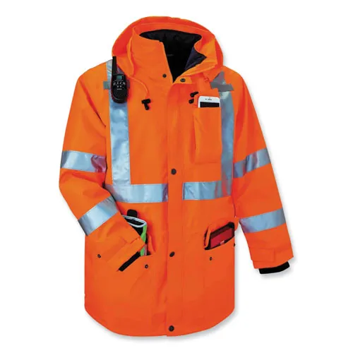 Glowear 8385 Class 3 Hi-vis 4-in-1 Jacket, 4x-large, Orange, Ships In 1-3 Business Days