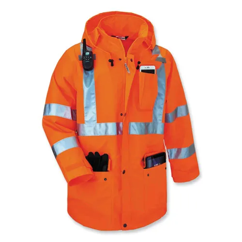 Glowear 8385 Class 3 Hi-vis 4-in-1 Jacket, 4x-large, Orange, Ships In 1-3 Business Days