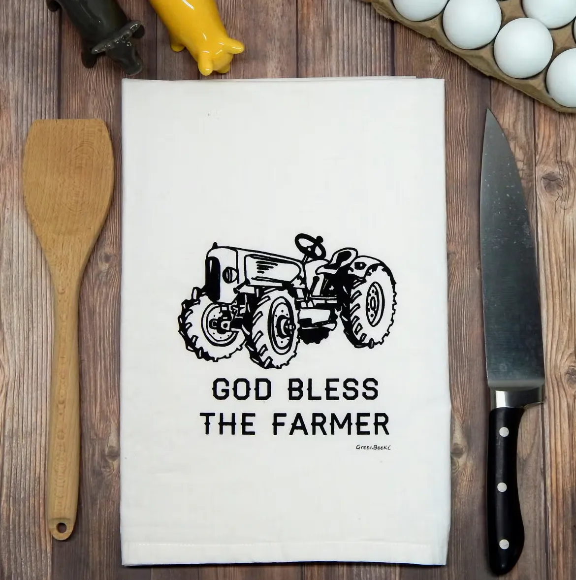God Bless The Farmer Flour Sack Tea Towel
