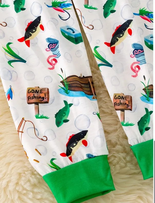 Gone Fishing Boys Printed Pajamas