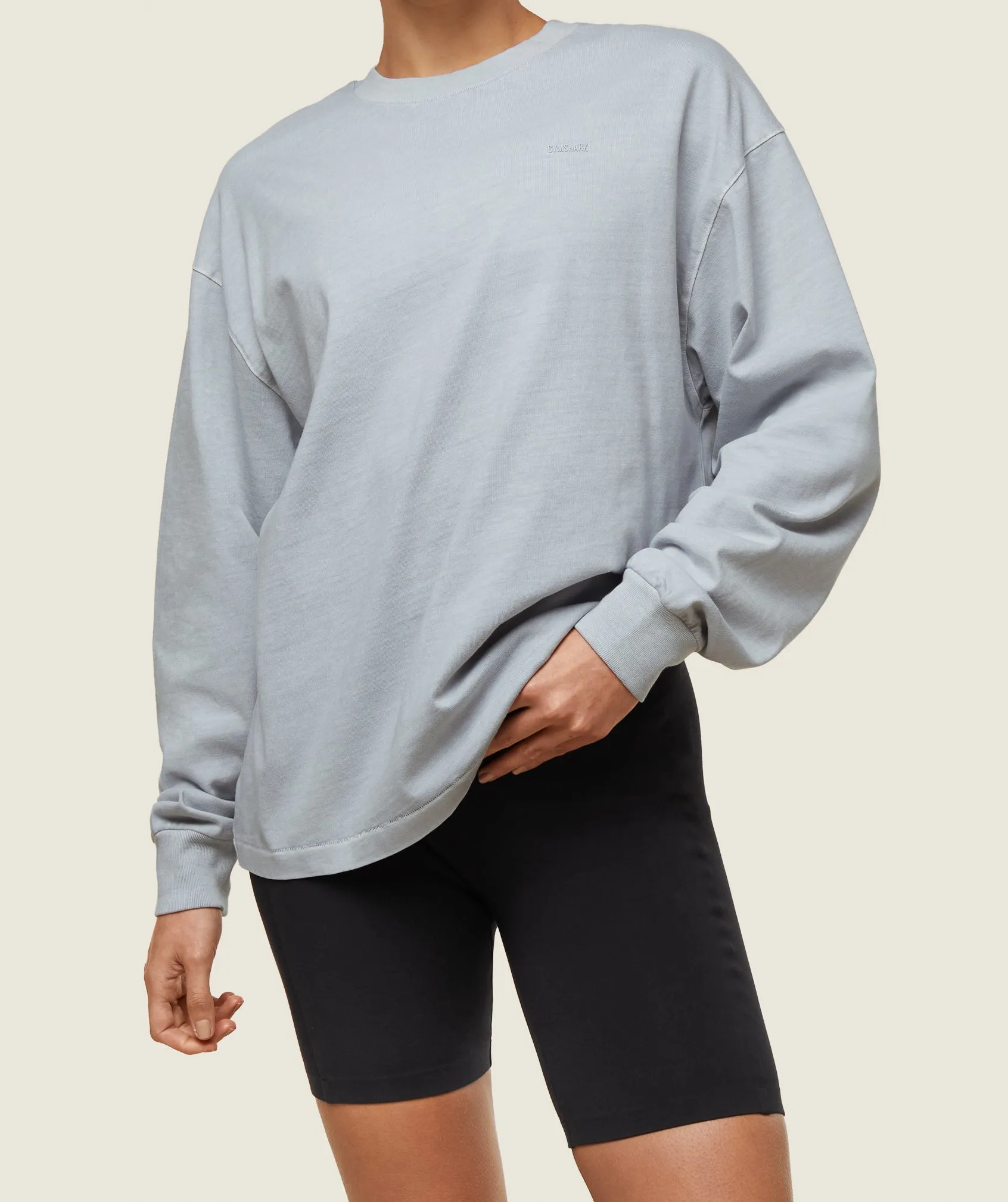 Gymshark everywear Long Sleeve Top - Ice Grey