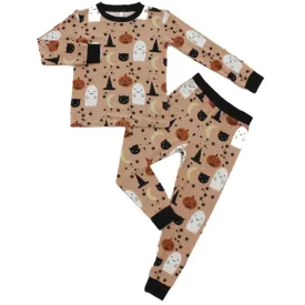 halloween bamboo toddler pajama set in trick or treat