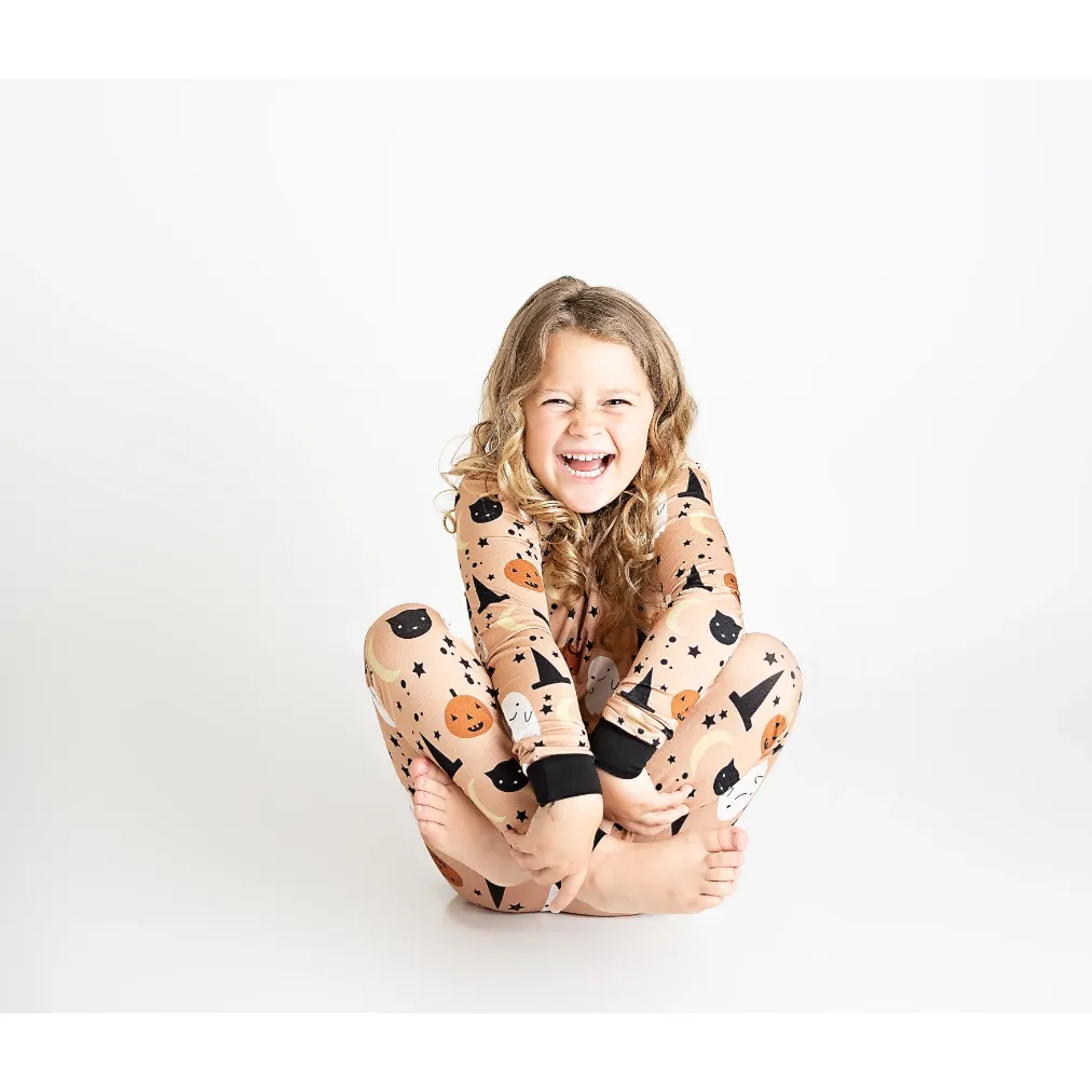 halloween bamboo toddler pajama set in trick or treat