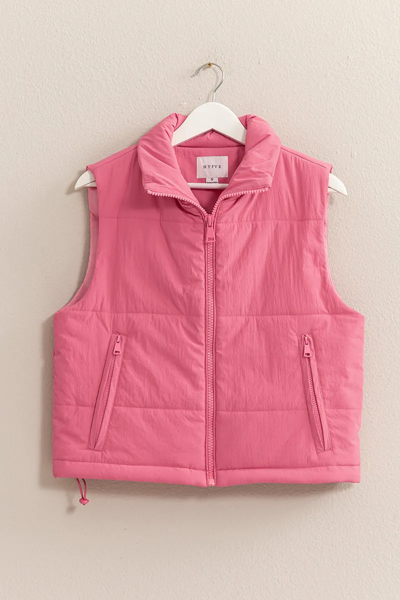 HF24F520-Puffer Vest With Zipper