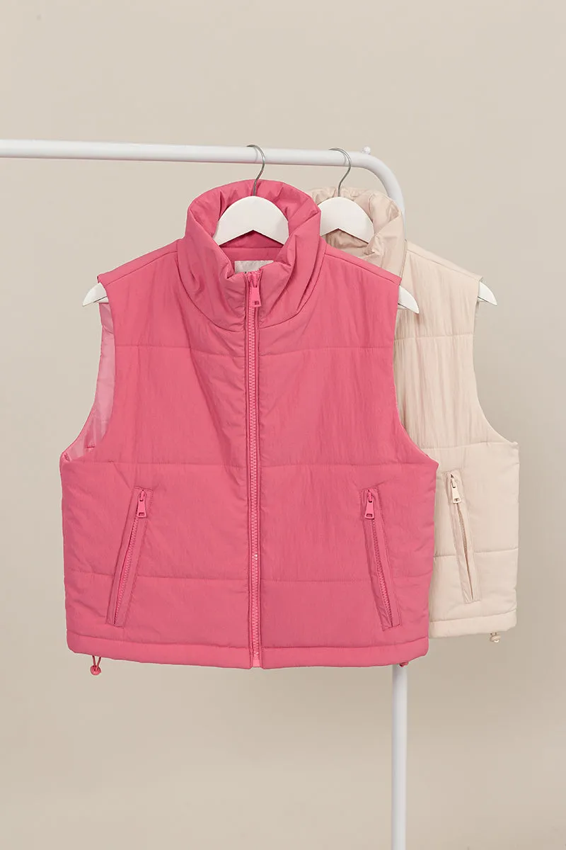 HF24F520-Puffer Vest With Zipper