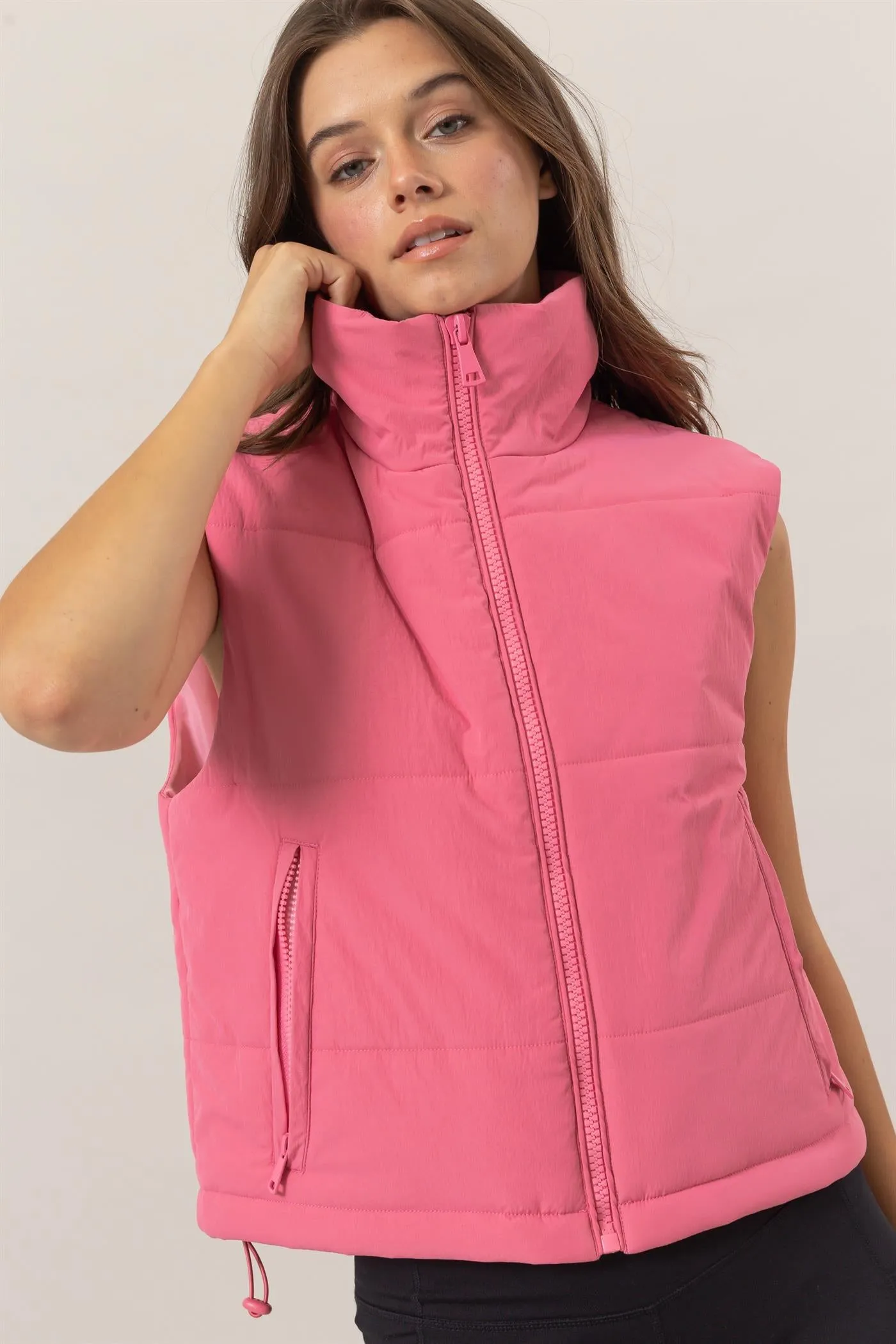 HF24F520-Puffer Vest With Zipper