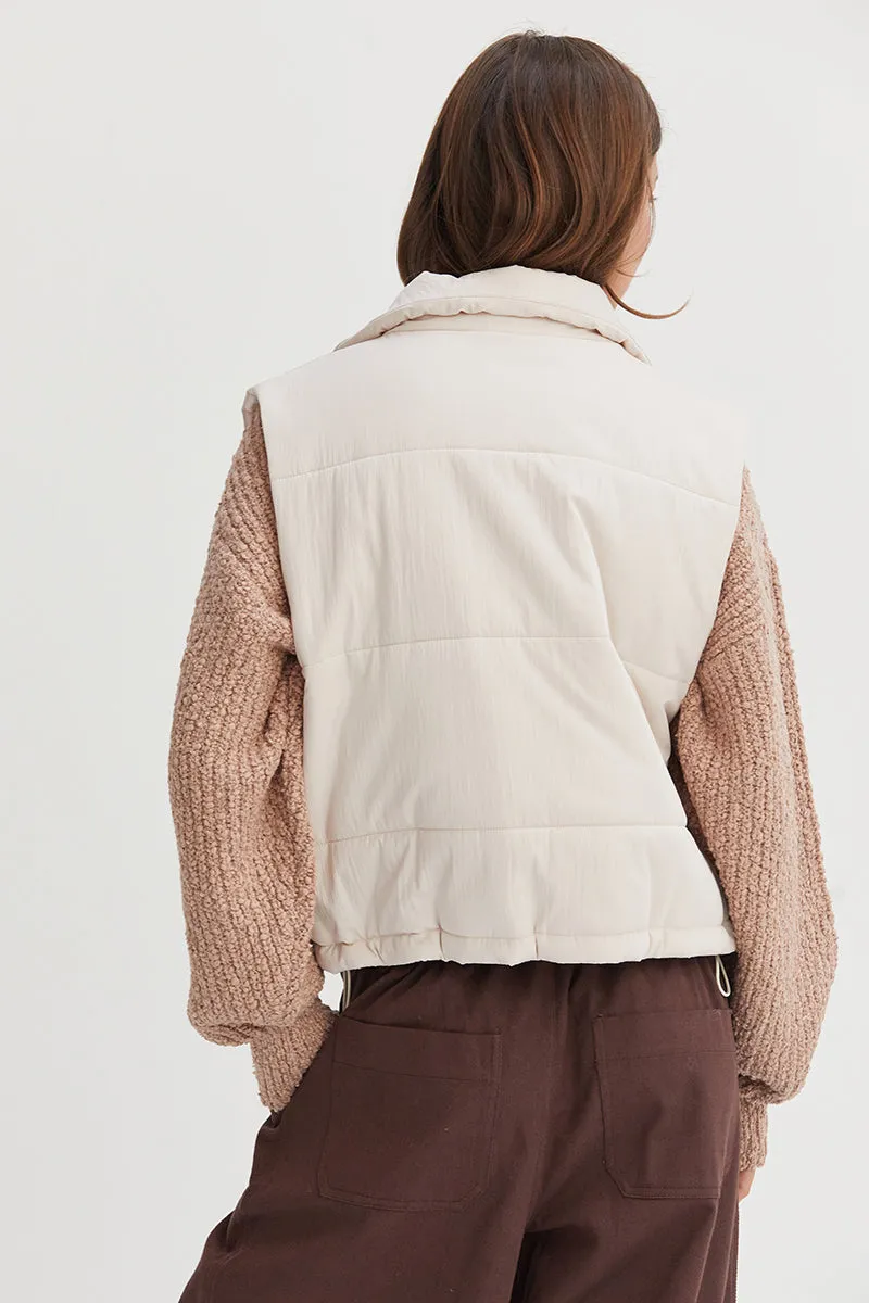 HF24F520-Puffer Vest With Zipper