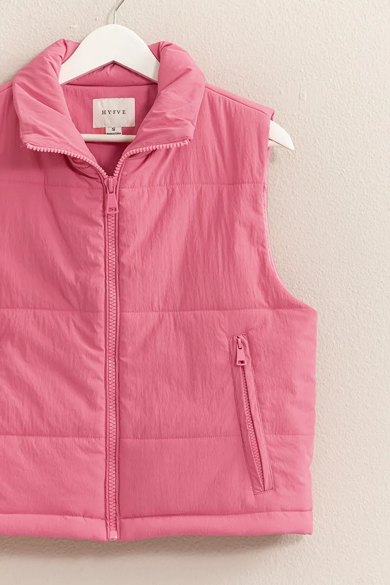 HF24F520-Puffer Vest With Zipper