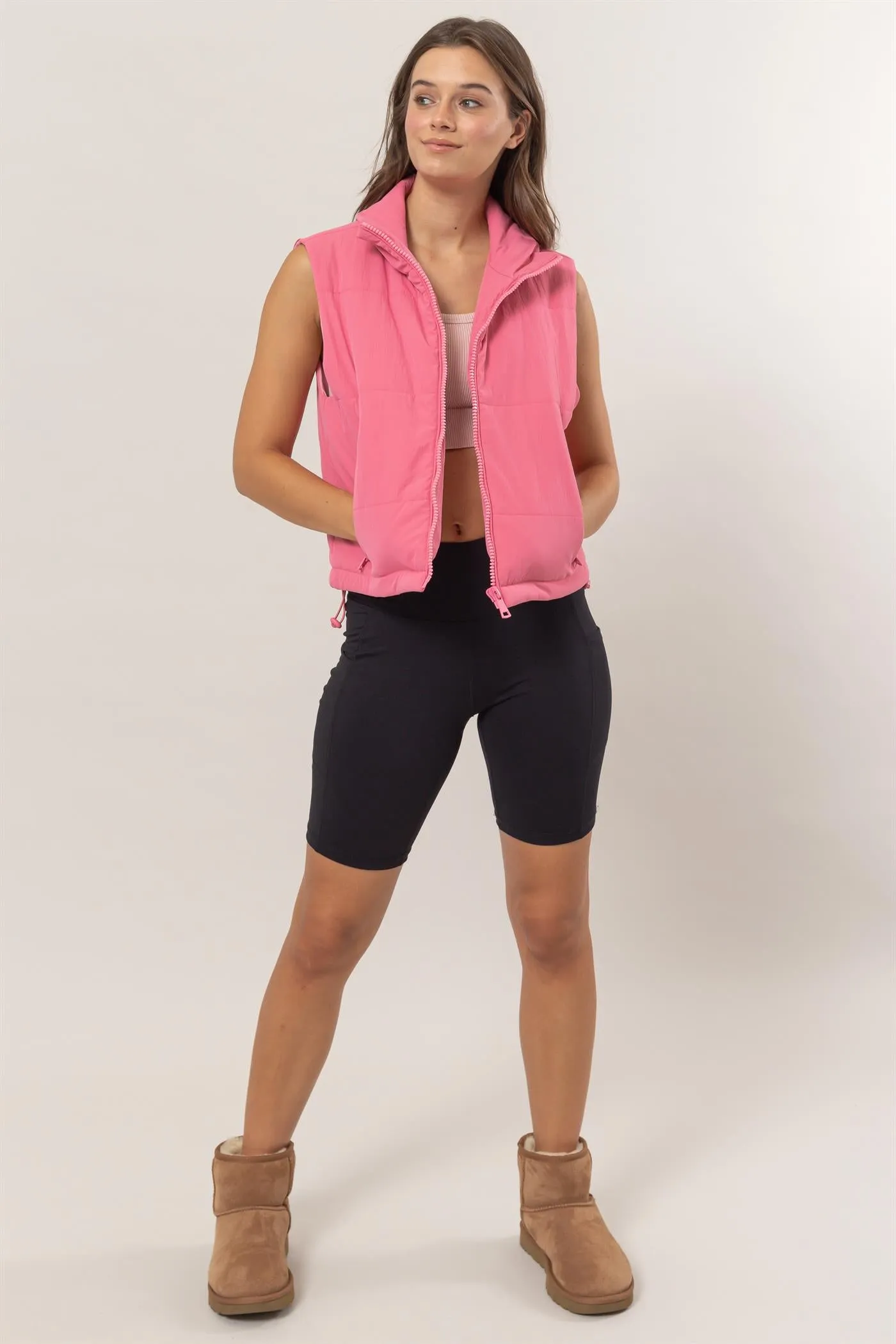 HF24F520-Puffer Vest With Zipper