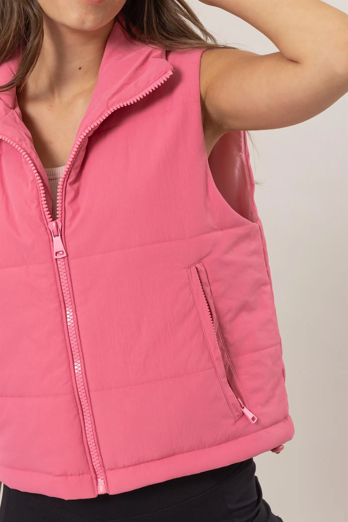 HF24F520-Puffer Vest With Zipper