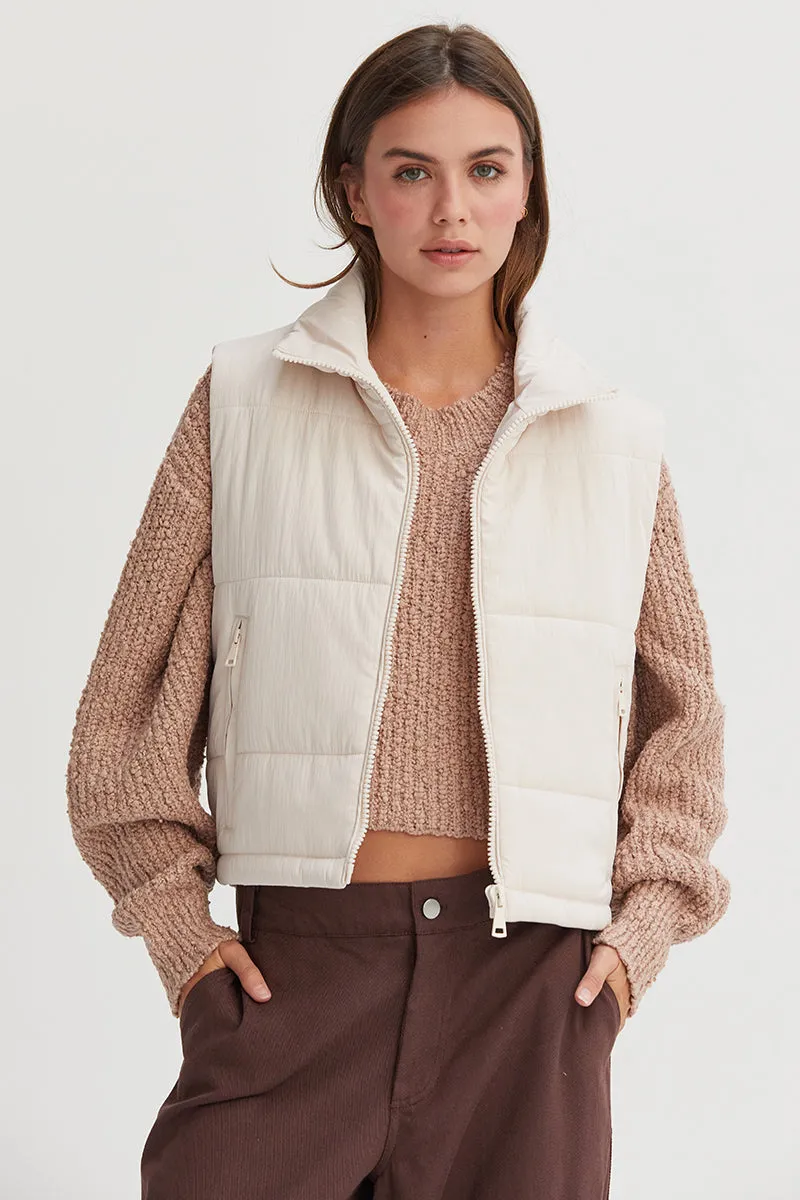 HF24F520-Puffer Vest With Zipper