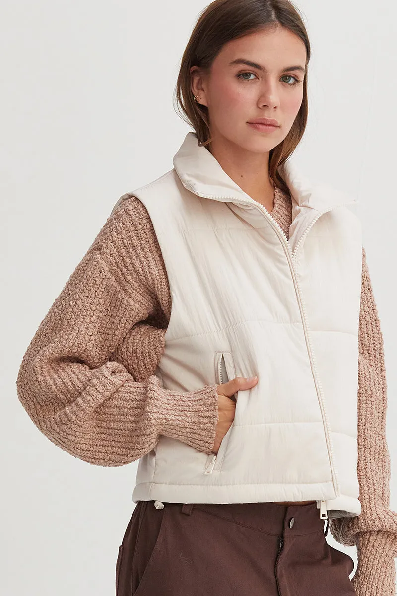 HF24F520-Puffer Vest With Zipper