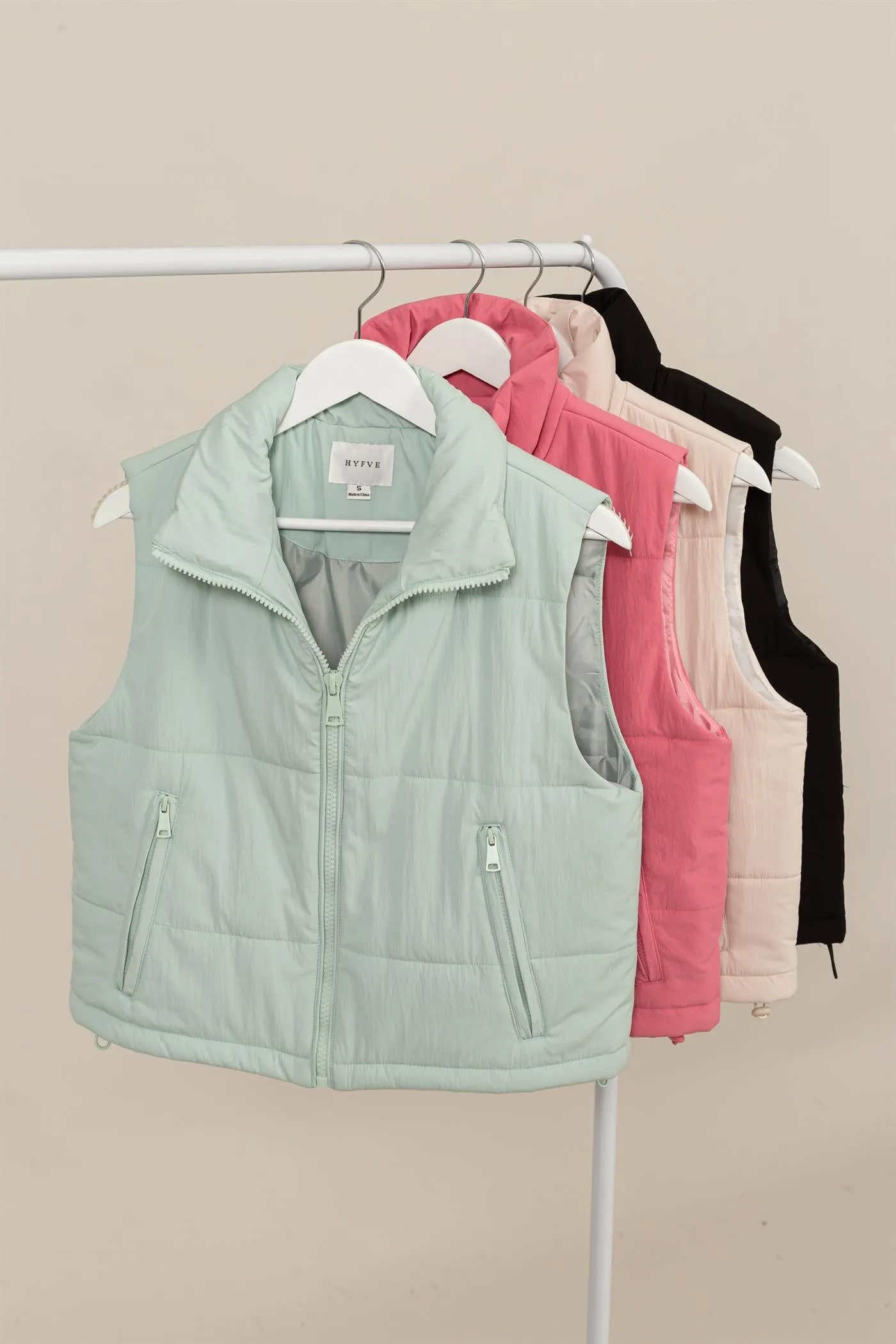 HF24F520-Puffer Vest With Zipper
