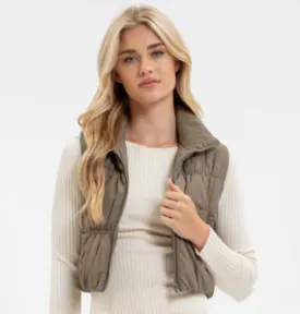 High Collar ZIP Puffer Vest