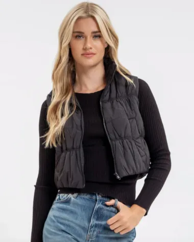 High Collar ZIP Puffer Vest