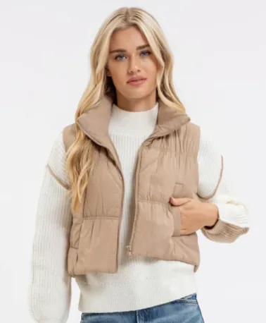 High Collar ZIP Puffer Vest