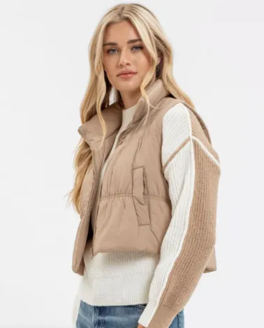 High Collar ZIP Puffer Vest