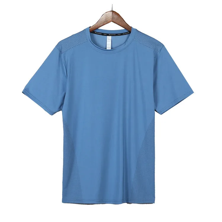 Hzori Short-Sleeved Polo Shirt Quick Drying Clothes Men's Sports and Leisure Running T-shirt Basketball Training Wear Ice Silk Top