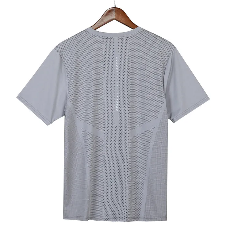Hzori Short-Sleeved Polo Shirt Quick Drying Clothes Men's Sports and Leisure Running T-shirt Basketball Training Wear Ice Silk Top