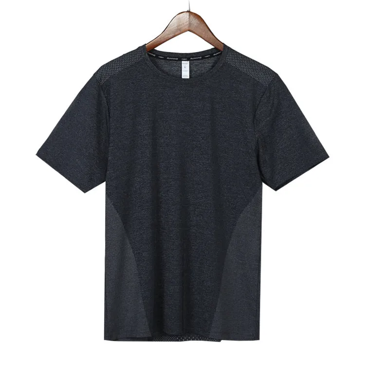 Hzori Short-Sleeved Polo Shirt Quick Drying Clothes Men's Sports and Leisure Running T-shirt Basketball Training Wear Ice Silk Top