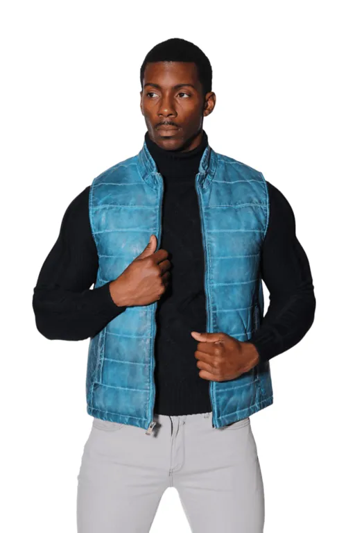 Leather Bubble Vest