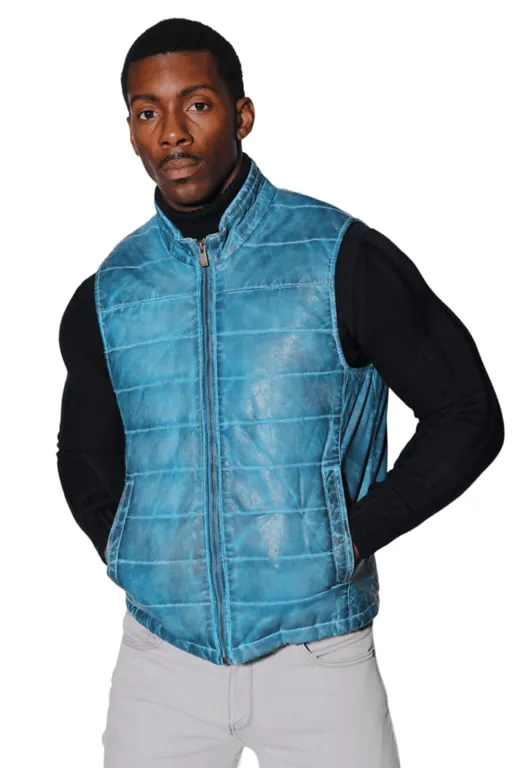 Leather Bubble Vest