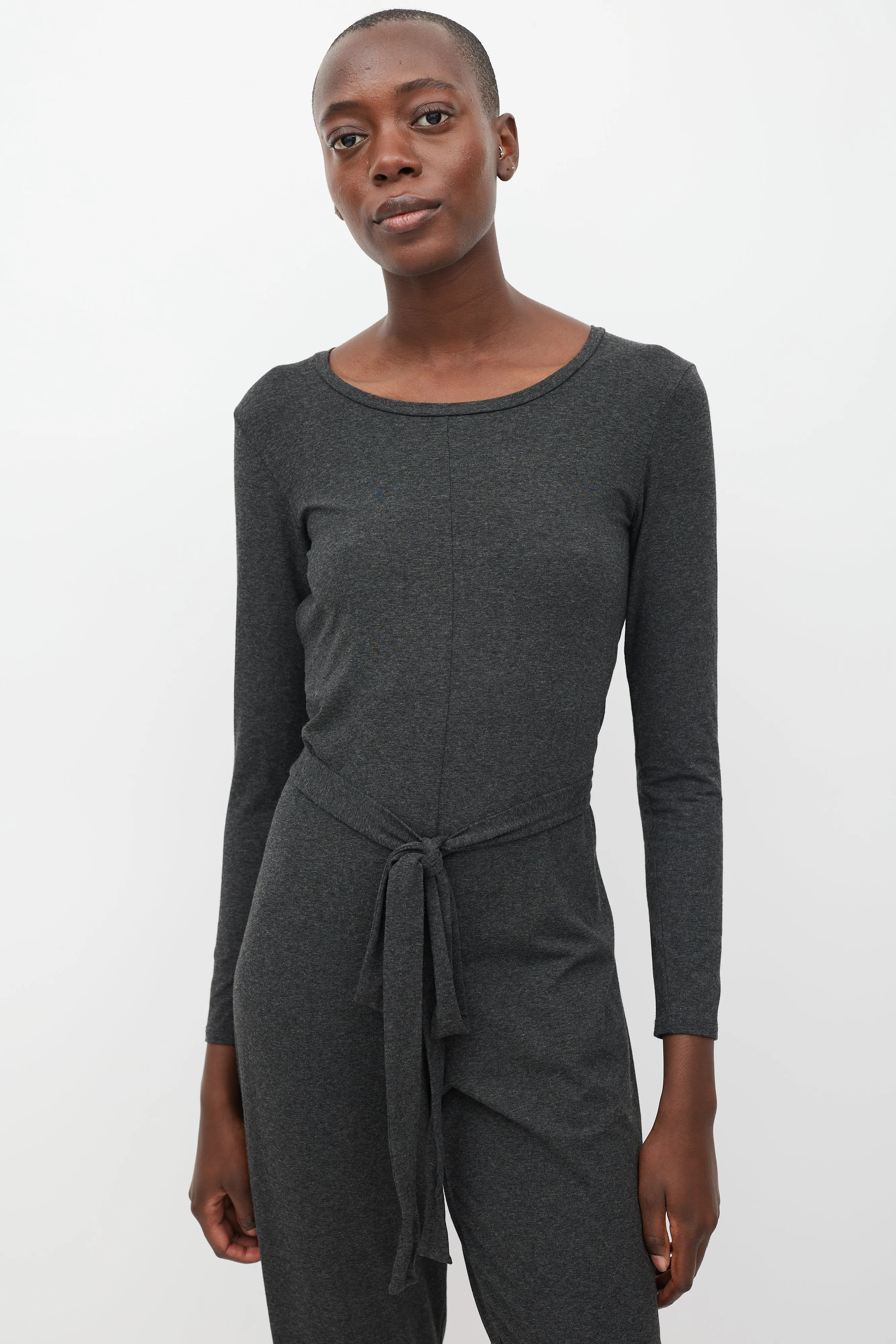 Leisure Dark Grey Wrapped Jumpsuit