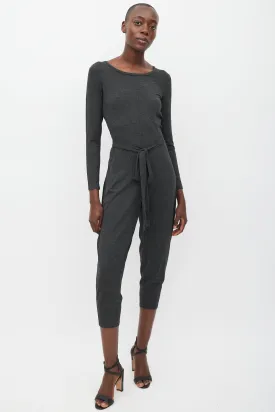 Leisure Dark Grey Wrapped Jumpsuit