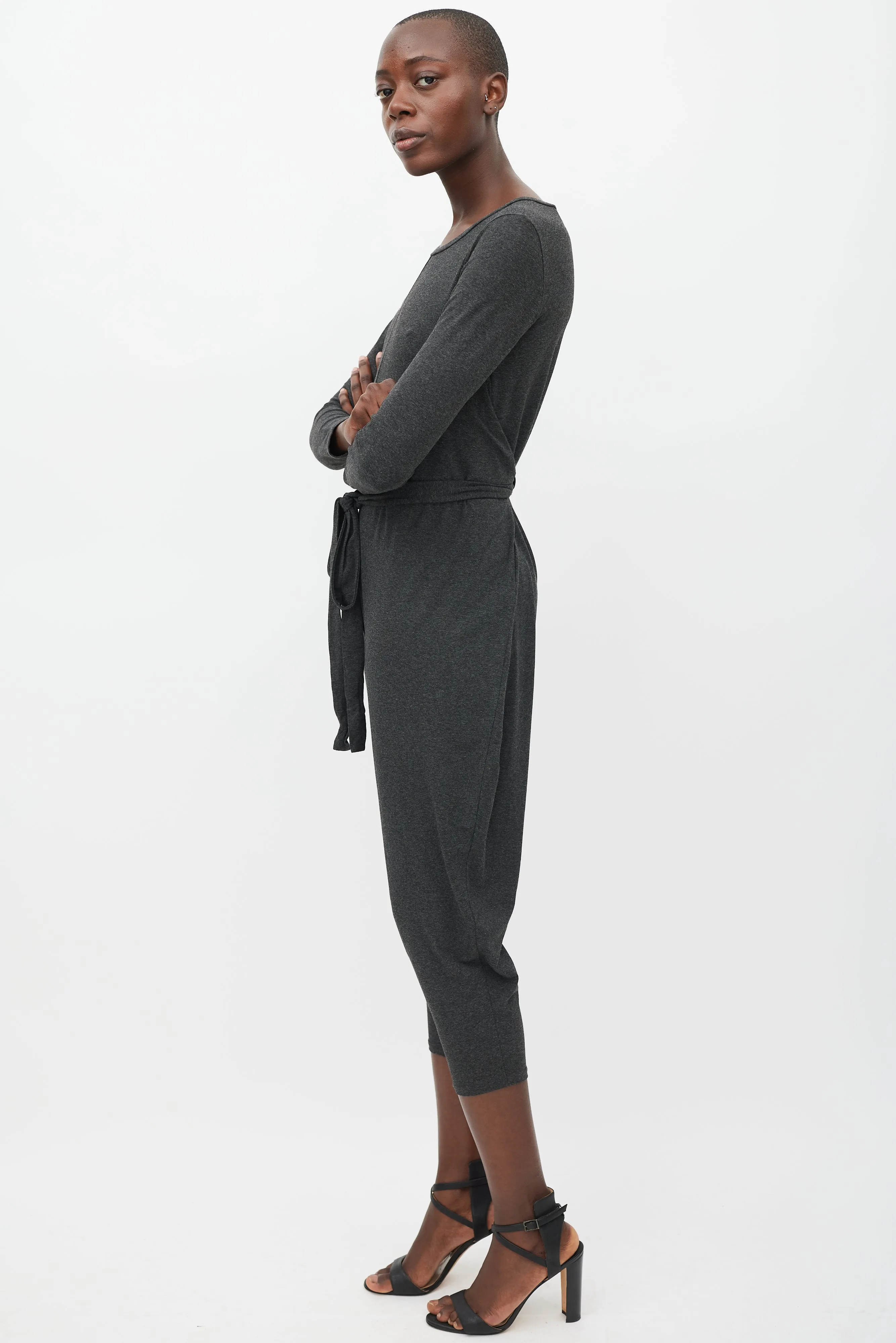 Leisure Dark Grey Wrapped Jumpsuit