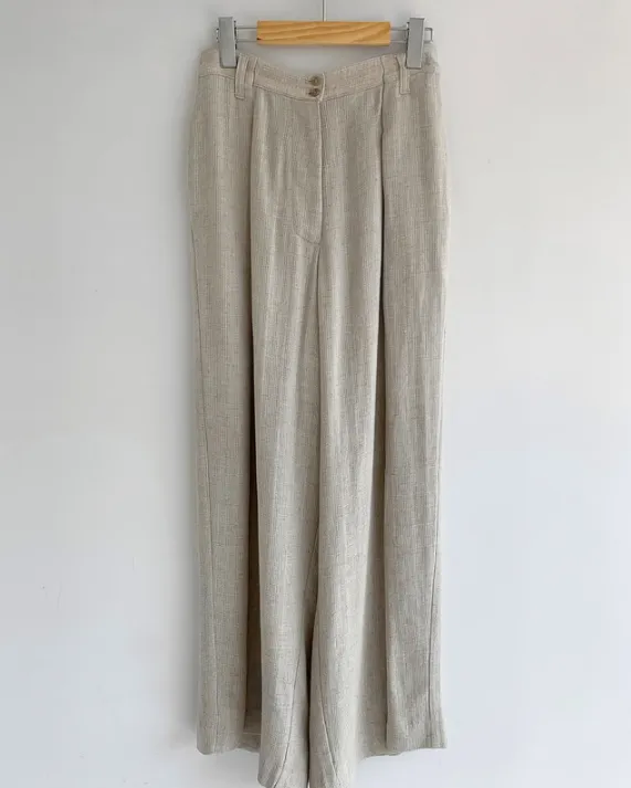 Linen Blends Casual Pants Set