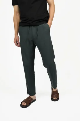 Linen Relaxed Waist Pant - Licorice