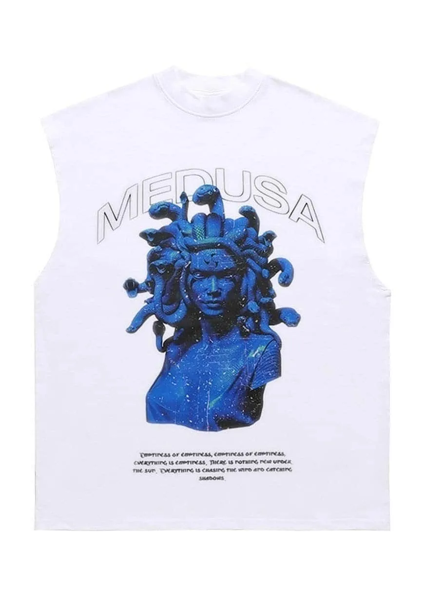 Medusa monster sleeveless t-shirt retro tank top surfer vest