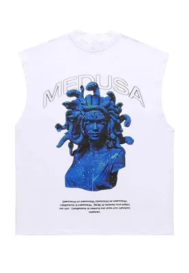 Medusa monster sleeveless t-shirt retro tank top surfer vest