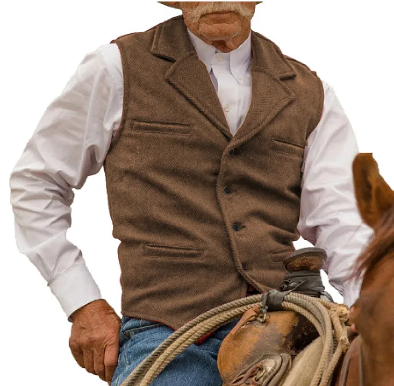 Men Business Casual Herringbone Vest