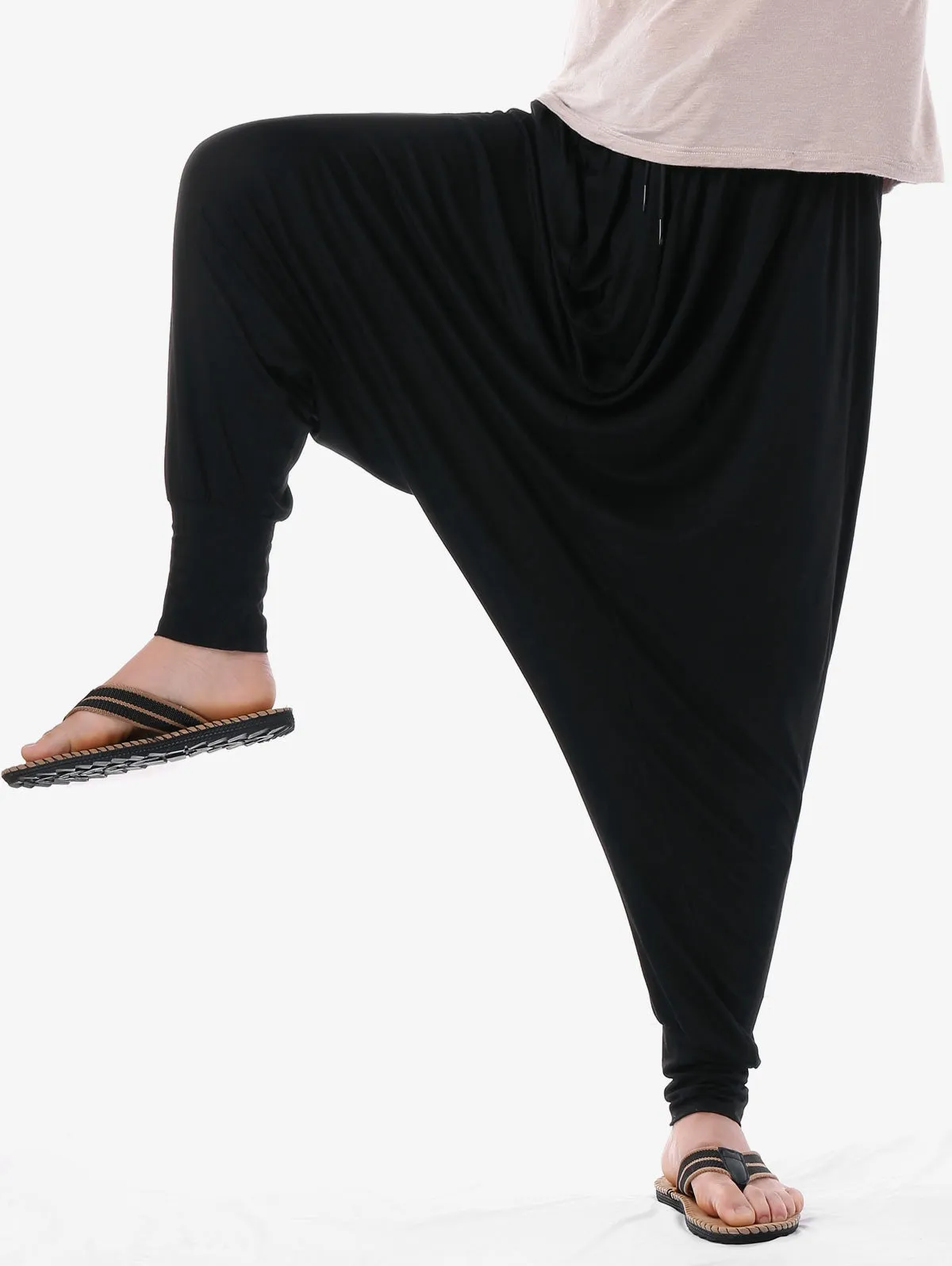 Men Solid Color Harem Pants