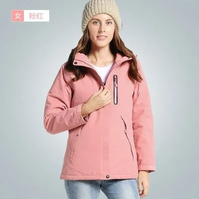 Men Women Thick USB Heated Coat Waterproof Windbreaker