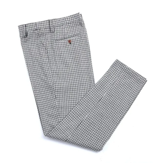 Men's Business 3 Pieces Formal Houndstooth Solid Notch Lapel Suit (Blazer vest Pants)