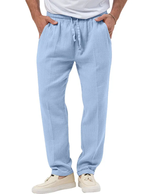 Men's Cotton Blend 2-Piece Casual Outfit - Long Sleeve T-Shirt and Pants