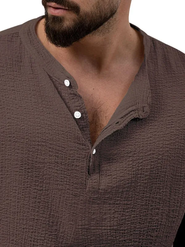Men's Cotton Blend 2-Piece Casual Outfit - Long Sleeve T-Shirt and Pants