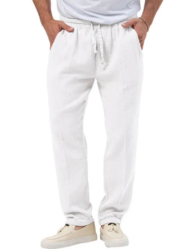 Men's Cotton Blend 2-Piece Casual Outfit - Long Sleeve T-Shirt and Pants
