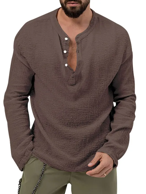 Men's Cotton Blend 2-Piece Casual Outfit - Long Sleeve T-Shirt and Pants