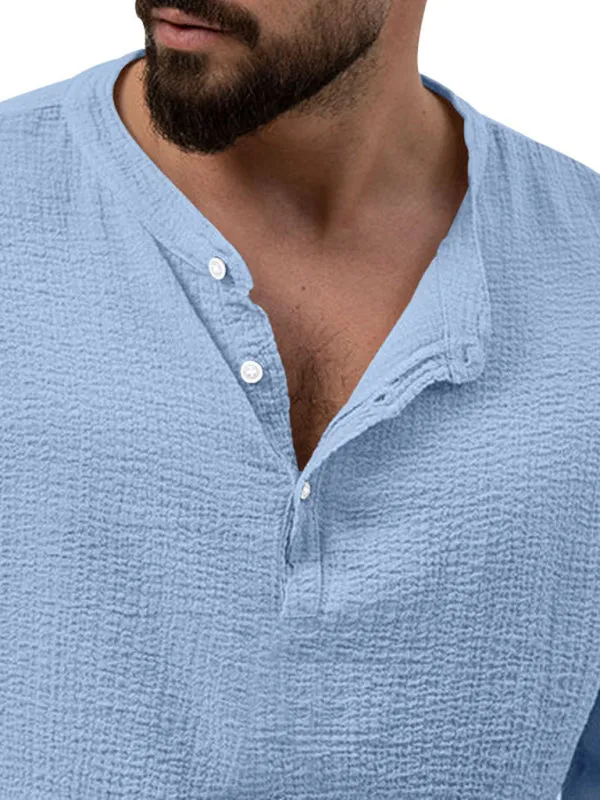 Men's Cotton Blend 2-Piece Casual Outfit - Long Sleeve T-Shirt and Pants