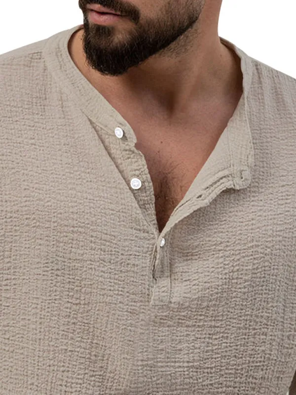 Men's Cotton Blend 2-Piece Casual Outfit - Long Sleeve T-Shirt and Pants