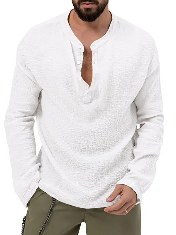 Men's Cotton Blend 2-Piece Casual Outfit - Long Sleeve T-Shirt and Pants