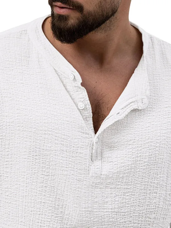 Men's Cotton Blend 2-Piece Casual Outfit - Long Sleeve T-Shirt and Pants